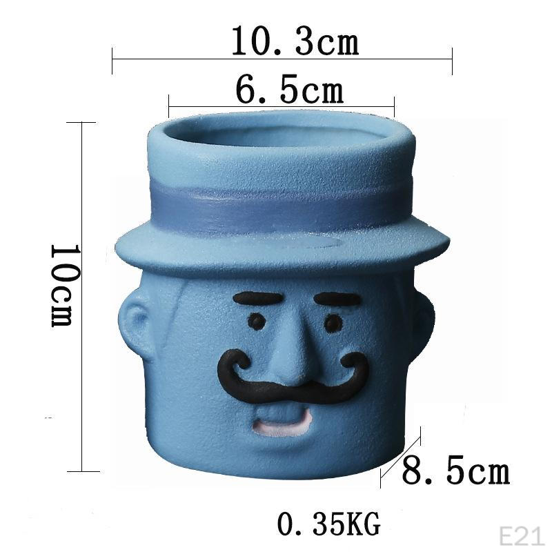 Ceramic Flower Pot Funny Cartoon Planter Artwork Modern Cute Plant Flowerpot for Balcony