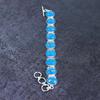 Natural Turquoise Gemstone Handmade 925 Sterling Silver Bracelet 7-8" W8z33