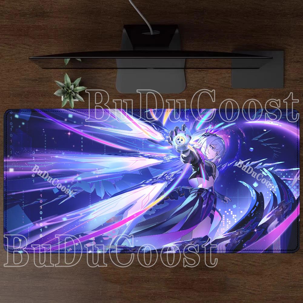 XXL Mousepad HSR Honkai Star Rail Silver Wolf LV.999 Overlock Gaming Keyboard Anime Girl Kawaii Mouse Pad HD Printing Desk Mat