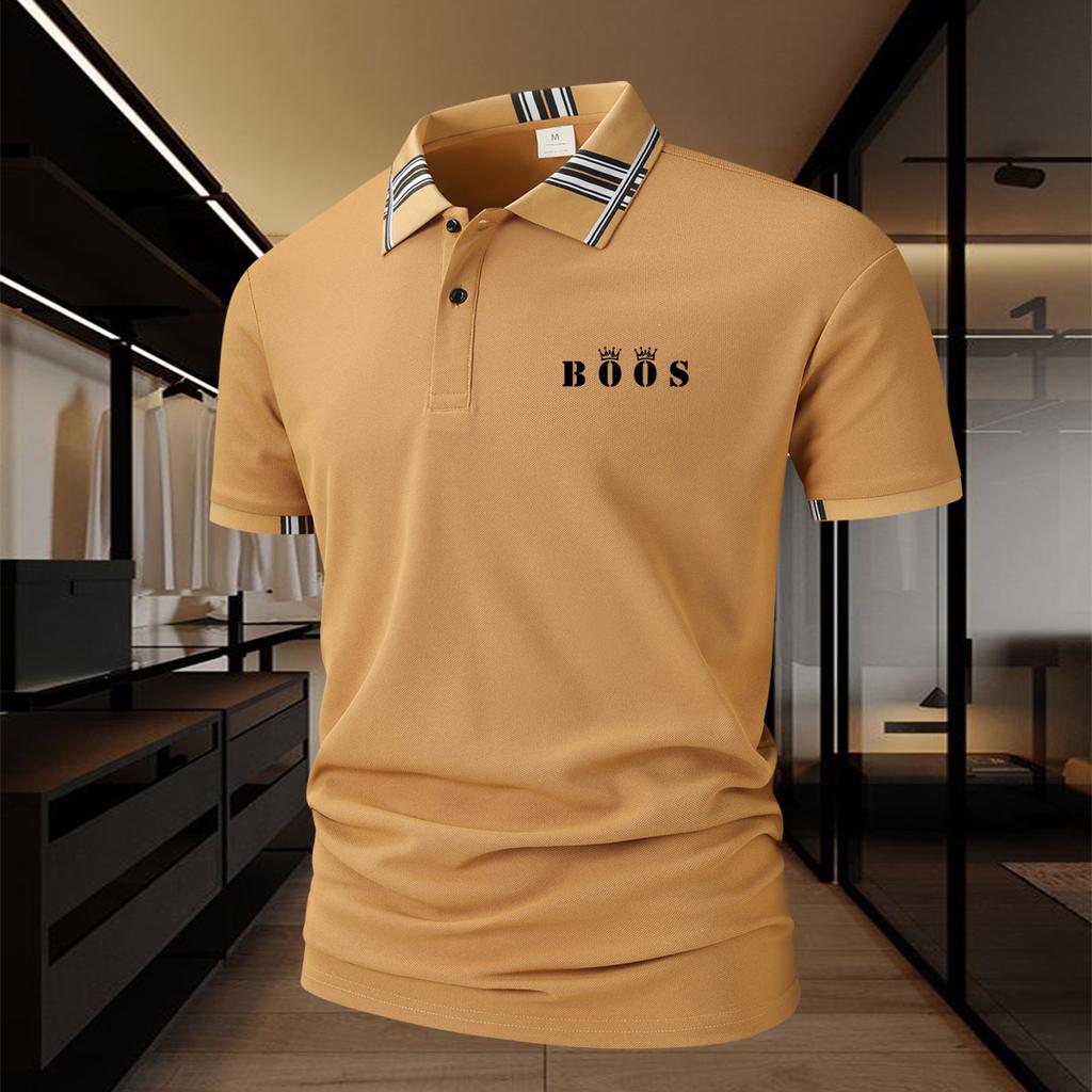 Men's Polo Shirt with a 2button Placket and Color-blocked Collar- Soft and Comfortable Against the Skin,perfect for Casual,athletic,and Everyday Wear