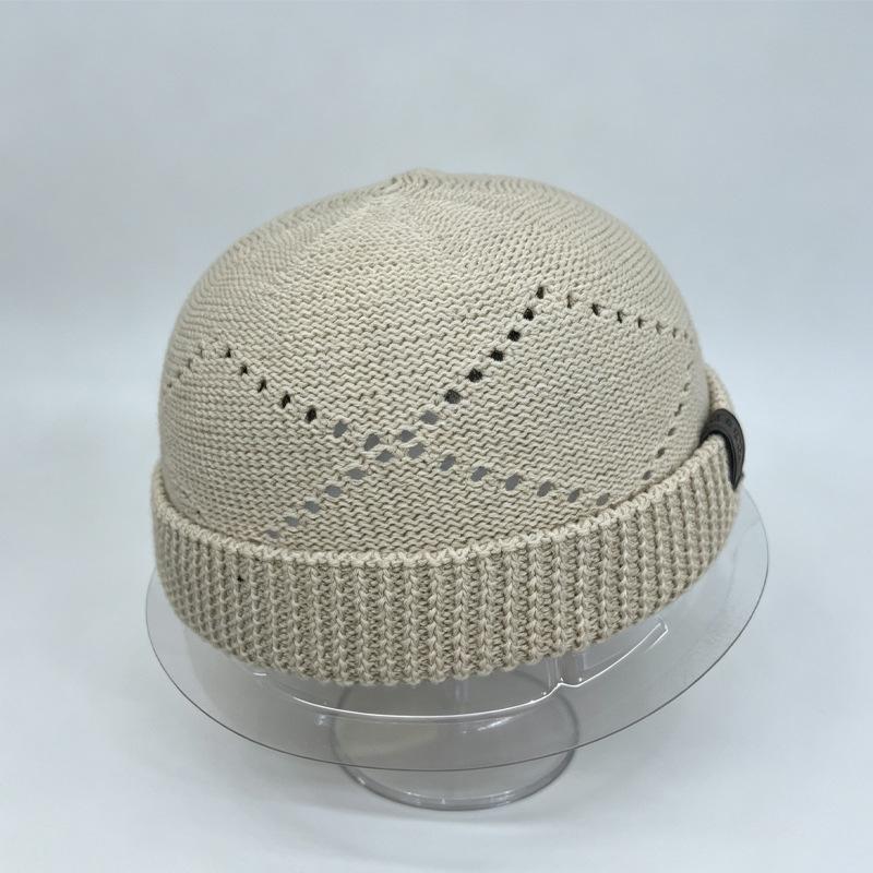 Knitted Landlord Hat Men'S Spring And Summer Thin Ruffian Handsome Melon Fur Hat Women'S Street Versatile Face Small Fashion Trendy Hat