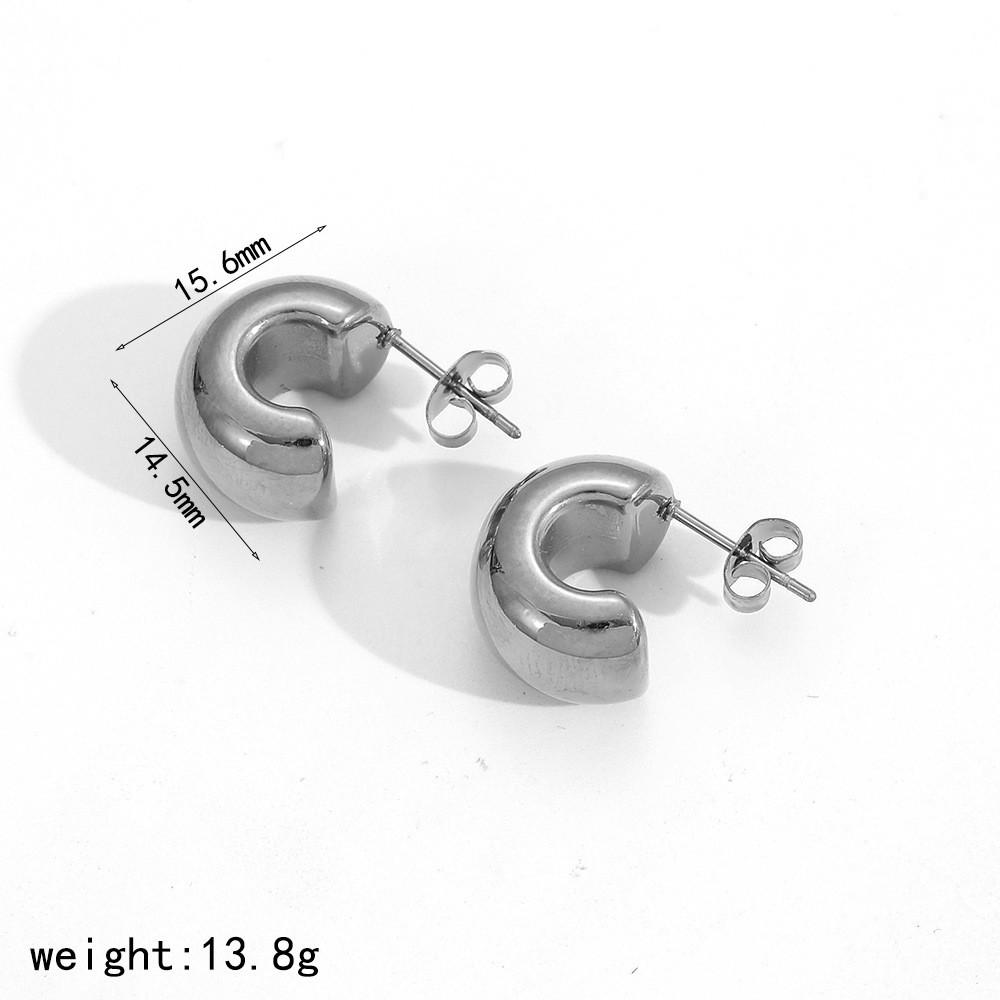 Moderne hartvormige roestvrijstalen oorbellen met geometrisch design voor vrouwen