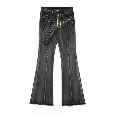Womens High-Waisted Flared Jeans Slim Fit Stretchy Casual Pants Fashionable Ladies