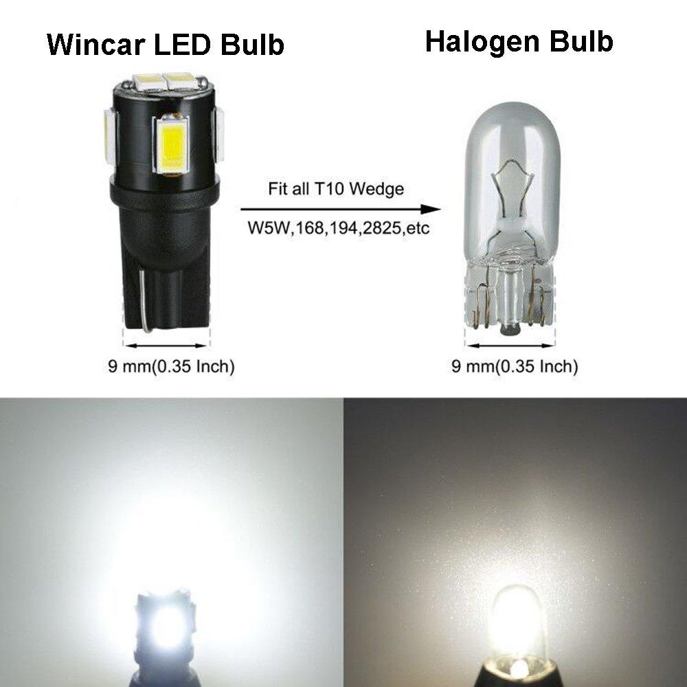 Wincar T10 LED White Explosive High Brightness W5W 194 168 LED Bulb, Car