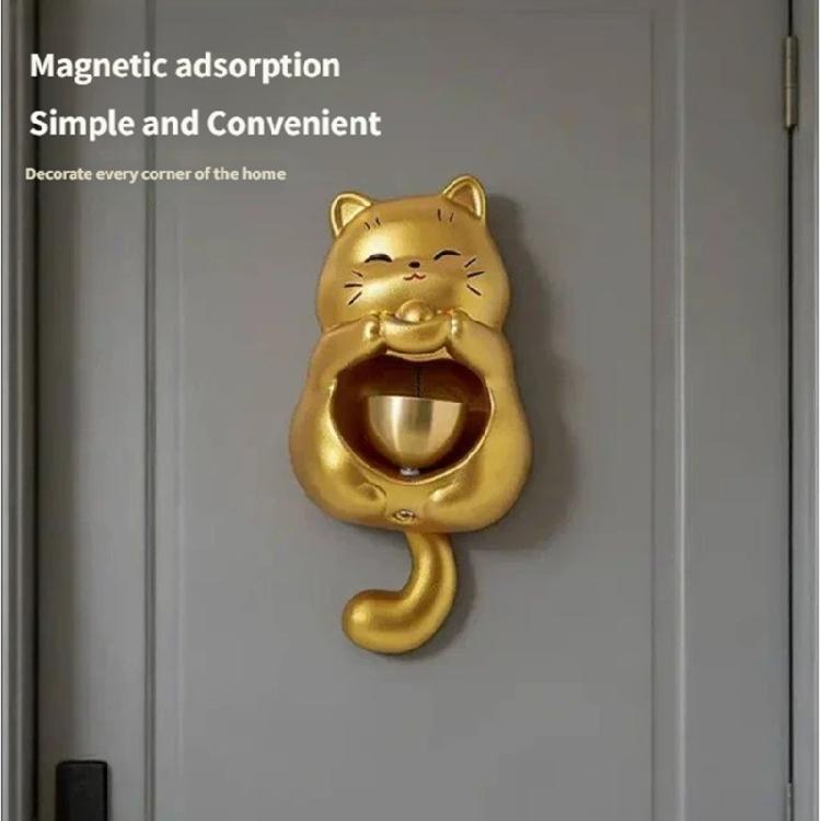 Magnetic Lucky Cats Statue Door Chimes Entryway Alert Bells for Home and Store Entrance Decoration Hanging Doorbell Gift