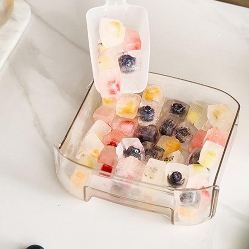 Ice Maker Tray Ice Mold Drawer-Type Container Invisible Handle Large Capacity Kitchen Making Mold For Home Outdoor Camping Party