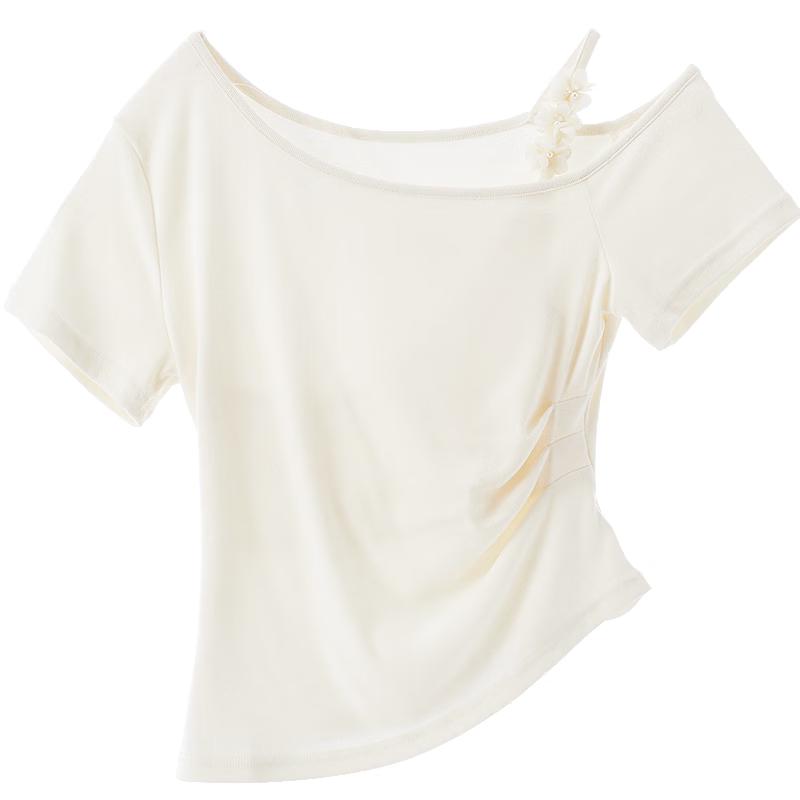 

Betu Women s Floral Strap Off-Shoulder Slim Short Sleeve T-Shirt M