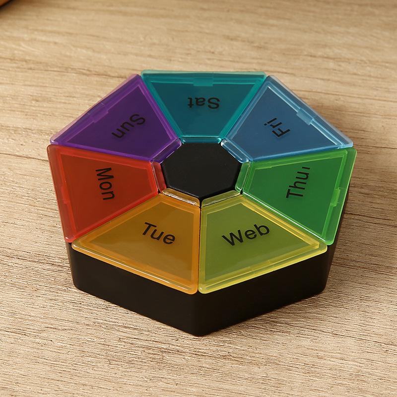 Compact 7-Day Waterproof Pill Organizer Box with 7 Compartments
