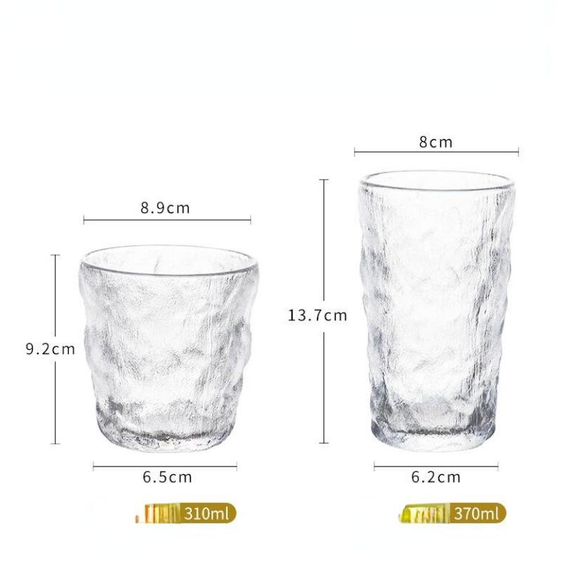 280ml/330ml Glass Drinking Bottle Simple Glacier Glass Water Cup Rock Whiskey Wine Cup Coffee Cup Tree Bark Pattern Cup Beer Cup