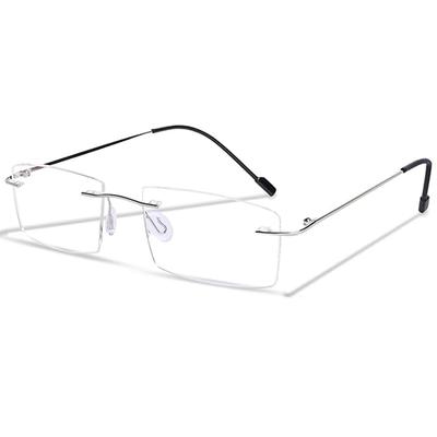 RSINC Sans monture Léger, Monture flexible Pour Hommes Et Femmes, Carré Argent-Noir 6021 52-18-135 Pliable Flexible F1 A3