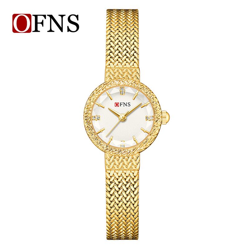 OFNS Women's Retro Quartz Watch with Wheat Ear Mesh Strap - Waterproof Ladies Wristwatch