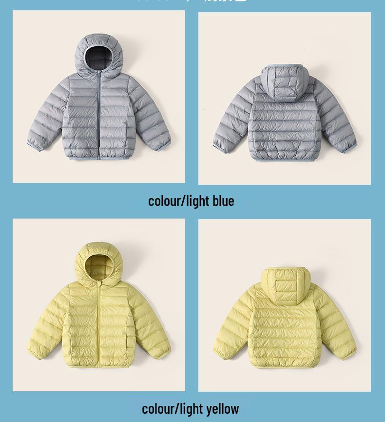 Kids' Winter Hooded Lightweight Down Jacket - Warm Outerwear for Boys & Girls