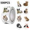 100-500PCS Funny Stickers Cat Cartoon Roll Stickers Animal Packaging Stickers Photocard decor Pack Lables