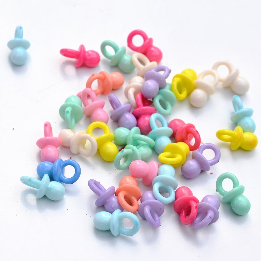 100pcs Mini Acrylic Pacifiers Baby Shower Toy Kids Girl Boy Birthday Party Game Decor