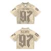 RogueWave Y2K T Shirt American Fashionable Breathable Splicing Loose Football Jersey Streetwear Casual Breathable Unisex Short Sleeve Top