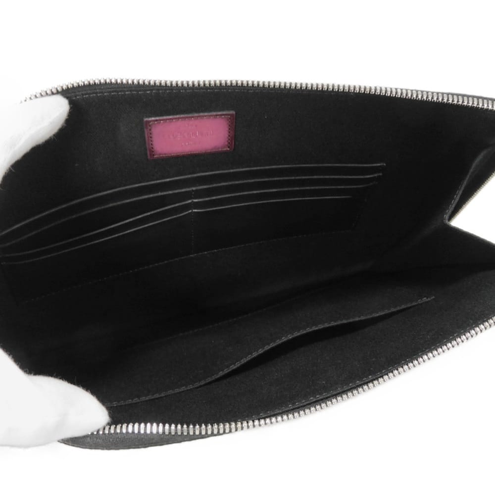 Used 11828 Nino GM 7931 New Logo Embossed Emblem Signature Rose Garden Pink Business Bag Crest Black Men's from Japan