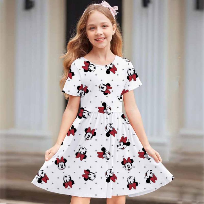 Miceky Mouse Women's Short Sleeved Dress Cosplay Dress Costume 3D Printing Casual Street