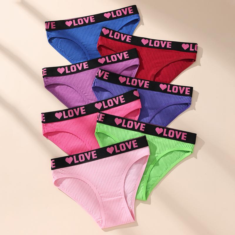 

7 шт. Женские хлопковые трусики Сексуальное дышащее нижнее белье Женское комфортное белье С низкой посадкой Трусики Мягкие полосатые женские трусы XS-L L разноцветный