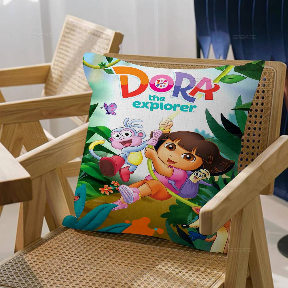 Cartoon D-Dora The E-Explorer Pillow Cover Design Cushion Cover Decor Holiday Decorati