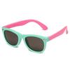 Customizable Children's Rivet Colorblock Sunglasses – Fashionable, UV Protection, Windproof, Sandproof, Anti-Radiation.