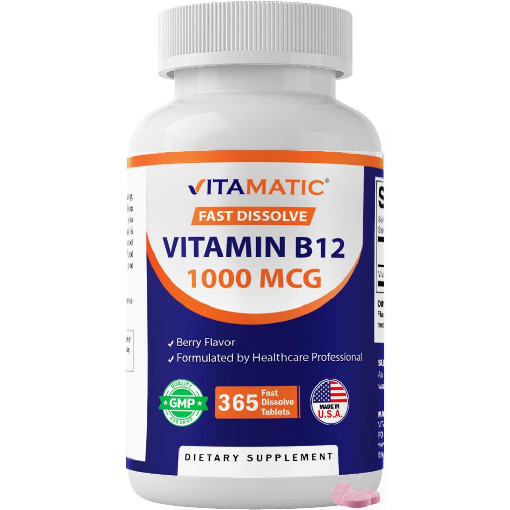 Vitamatic Vitamin B12 1000 Mcg Fast Dissolve - 365 Tablets 1 Pcs
