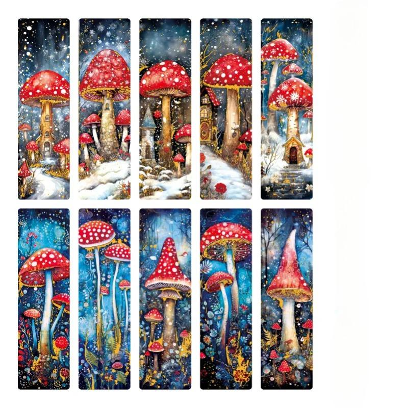 10pcs/pack PP Bookmarks A Snowy Night Fantasy Book Cards Dreamlike Scenery Ins Style