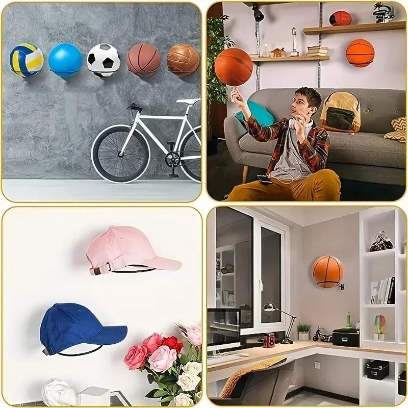 1 Stück/2 Stück Metall Wandmontierter Sportball-Ausstellungsständer für Basketball, Fußball, Volleyball, Langlebiger Wandlagerregal