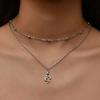 Boho Star Moon Heart Snake Sequin Pendant Necklace Ladies Multilayer Gold Metal Clavicle Necklaces Girls Jewelry