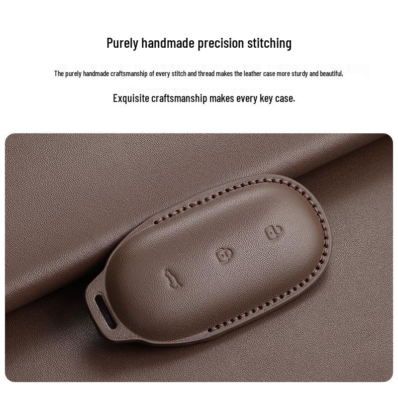 Key Protective Cover for Ideal L6-L9: Genuine Leather, Car Use, Keyring-Compatible Bag