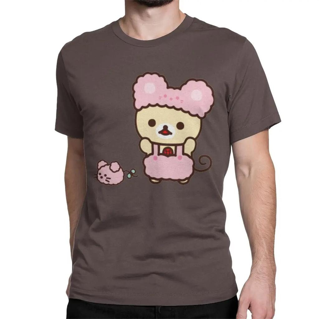 Novelty Rilakkuma Korilakkuma T-Shirts Unisex Wo Unisex Crewneck 100% Cotton T Shirt Short Sleeve Tee Shirt Plus Size Clothing