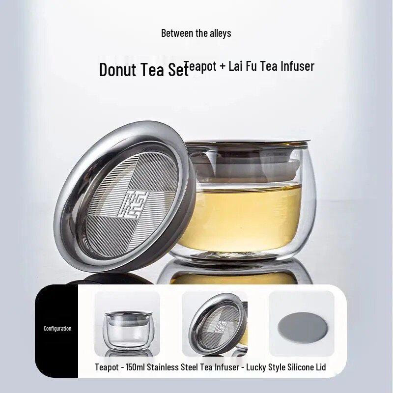 Double-Layer Glass Tea Infuser Set with Water Separator