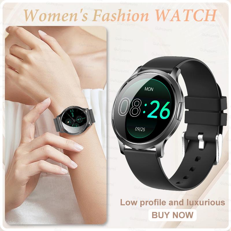 

New Women Smart Watch 1.32 AMOLED Full Touch Screen Bluetooth Call Blood Pressure IP68 Waterproof NFC 7.3mm Ultra-thin bracelet Nursing Grade чорний