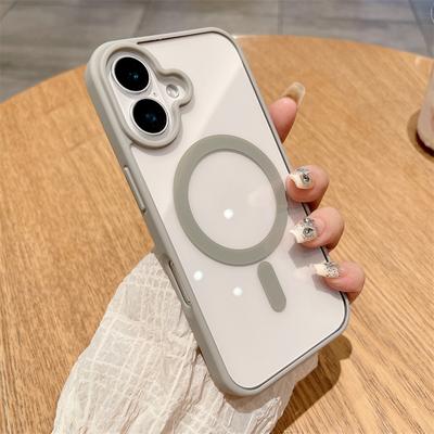 Luxury Magnetic For Magsafe Wireless Charge Clear Case For iPhone 16 15 14 13 12 11 Pro Max 16 Plus 16e Shockproof Bumper Cover