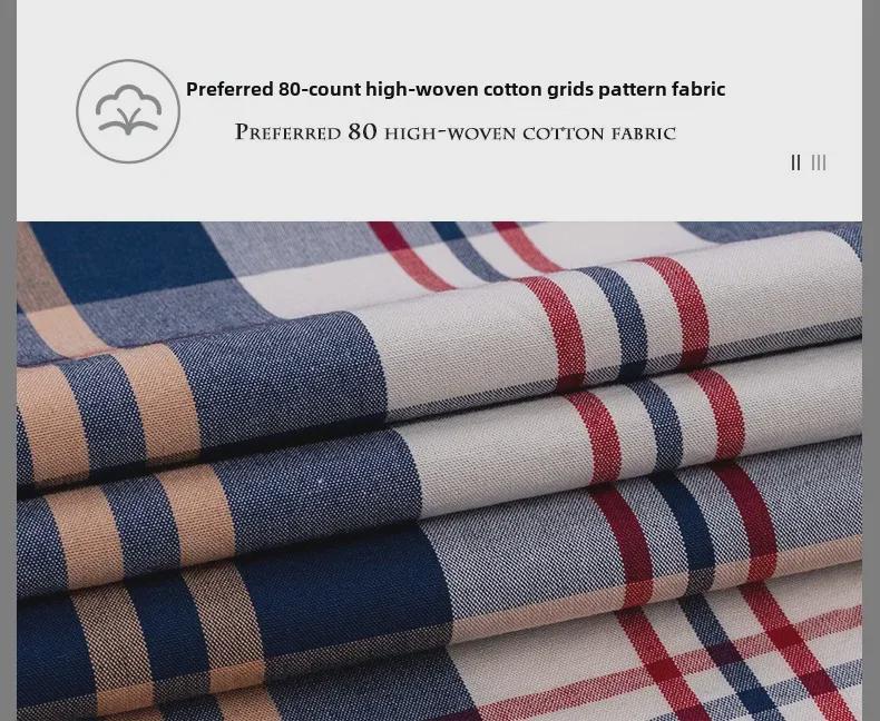 Men's Slim Fit Non-Iron Plaid Cotton Shirt - Long Sleeve, Spring Casual Style