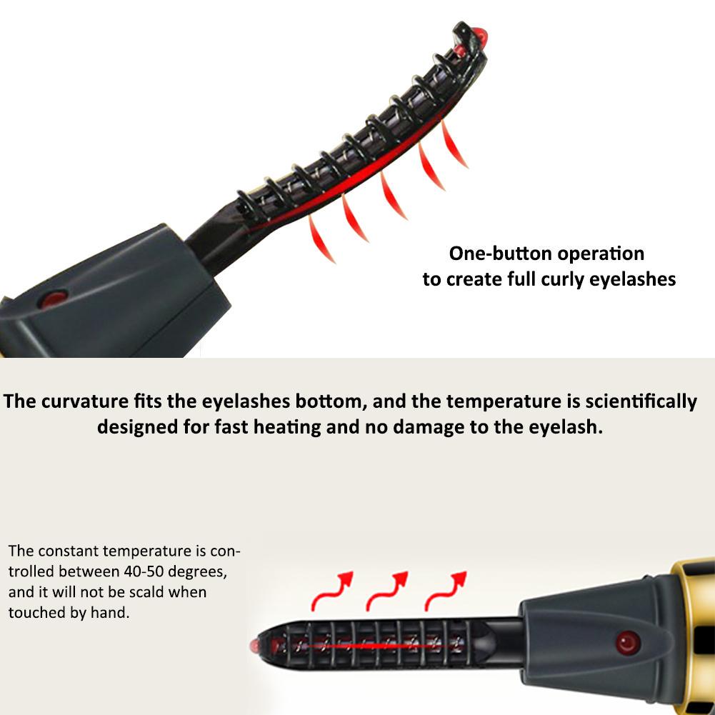 Electric Heated Eyelash Curler USB Electric Heated Makeup Eye Lashes Heated Eyelash Curler