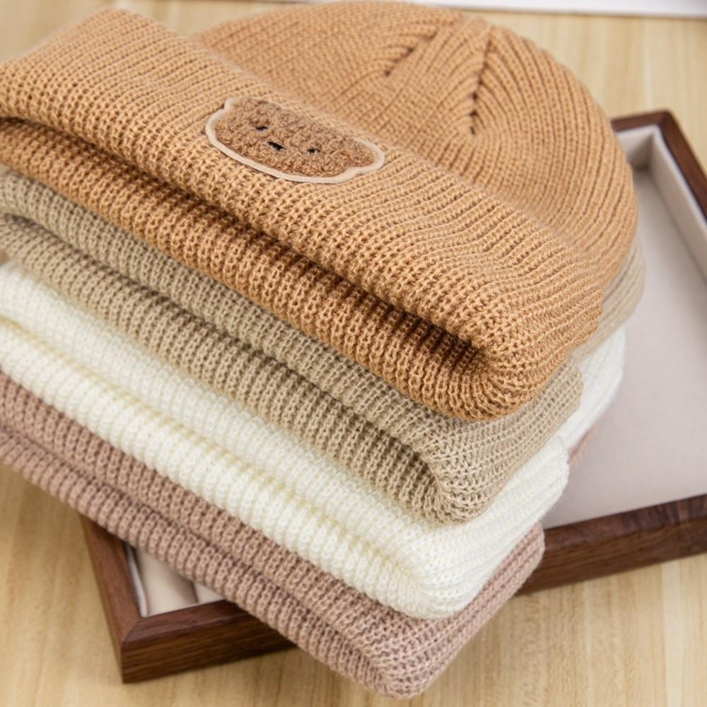 Cute Cartoon Beanie Cap Windproof Pullover Cap Fashion Knitted Hat  Winter