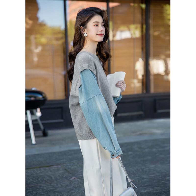 Moka Na Women's MKNJD2797 Long Sleeve Knit Sweater