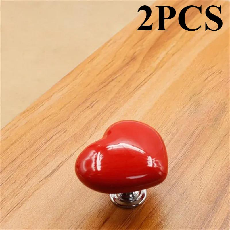 10pcs/2pcs Colorful Heart Shaped Toilet Press Button Water Tank Push Switch Nail Art Assistant Cabinet Door Drawer Handle