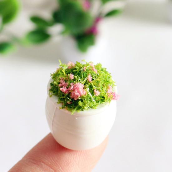 Mini Plant Model 1/12 Scale Doll Houses Plants Realistic Micro Plastic Pots for Doll Houses Garden Accessories Fairy Garden Patio Decor Miniature