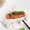 Kreativer Schwan Keramikteller, Dessert-, Sushi- & Obstservierschale, Dekorative Schwanenplatte