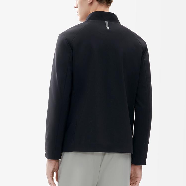 Fila Solid Color Sports Knit Stand Collar Jacket Men Jackets Black F11M212508FBK