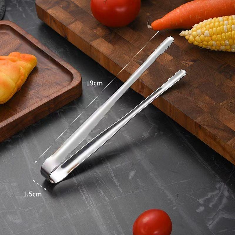 

Stainless Steel Grill Tongs Food Clip BBQ Steak Clip Bread Tong Cooking Utensils Party Non-Slip Kitchen Gadgets Accessories
