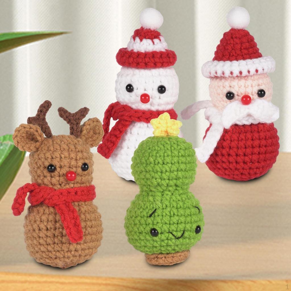 Christmas Crochet Kits Crocheting Craft Set Ornament for Porches Fireplaces Tree