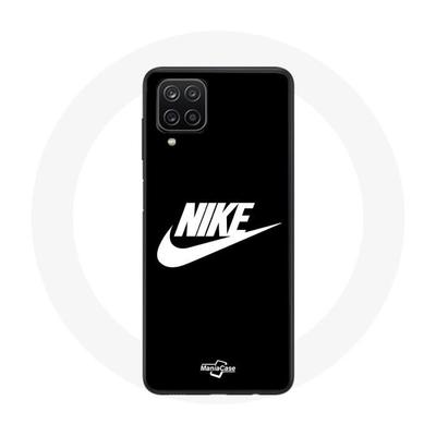 Coque Pour Samsung Galaxy A22 4G Nike Logo Blanc Fond Noir