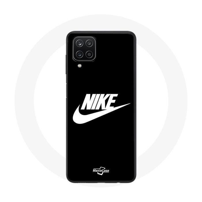 Coque pour Samsung Galaxy A22 4G Nike Logo blanc fond Noir