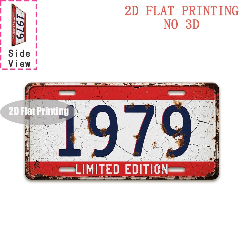 

Vintage Limited Edition Red White Blue Rustic License Plate Style D Flat Printed Metal Aluminum Plate Painting HD Print Be 15x30cm(5.9x7.8inch)