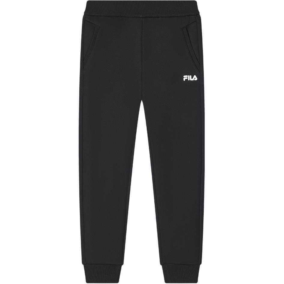 FILA Official Womens Knitted Long Pants 2024 Spring New Fashion Casual Basic Cuffed Sports Pants Women bottoms Black F11W418603F-BK