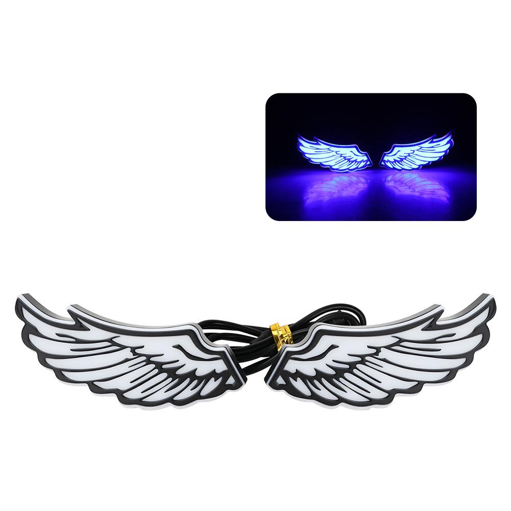 2Pcs Motorcycle Auto LED DRL Daytime Running Lights Angel's Wings Backup Lamp Automobiles Reversing Parking Turn Signal Lamp