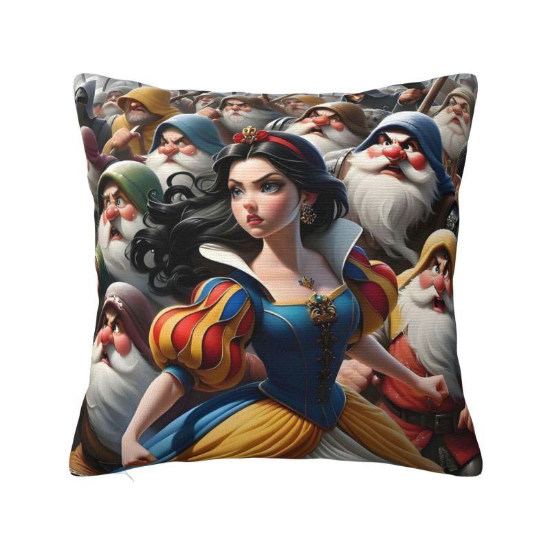 Disney Schneewittchen und die sieben Zwerge Kissenbezug Cartoon Fantasy Film Anime Weiches Luxus-Kissen für Sofa Heimdeko