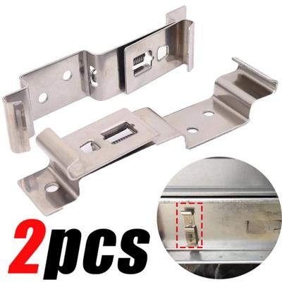 2PCS Car License Plate Spring Loaded Rectangular Stainless Steel Mount Bracket Frame Holder Clamps Trailer Number Plate Clips
